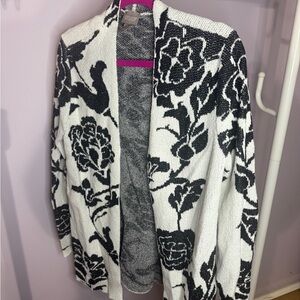 Chico's Monochrome Floral Cardigan